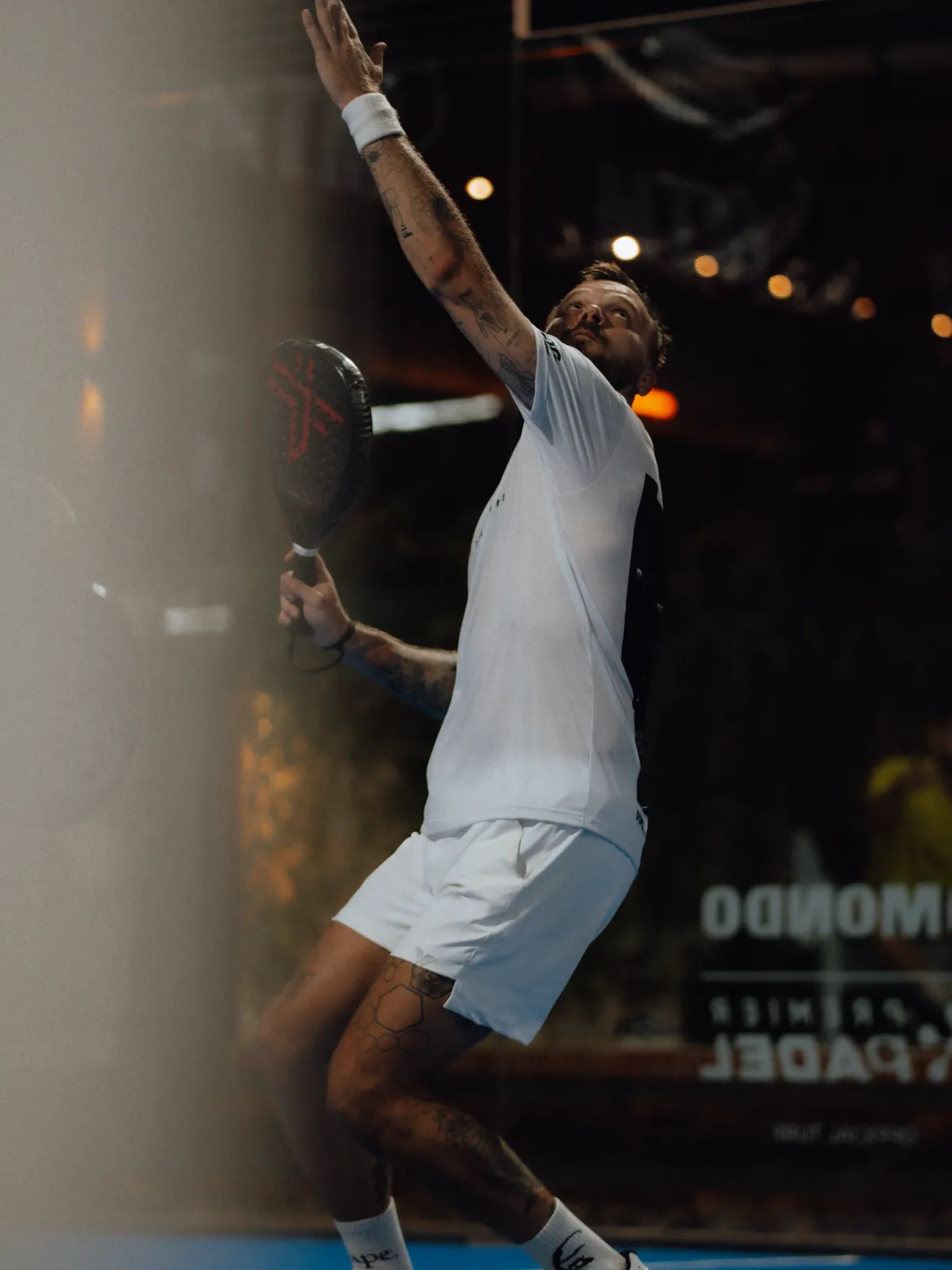 Padel action during a club event
